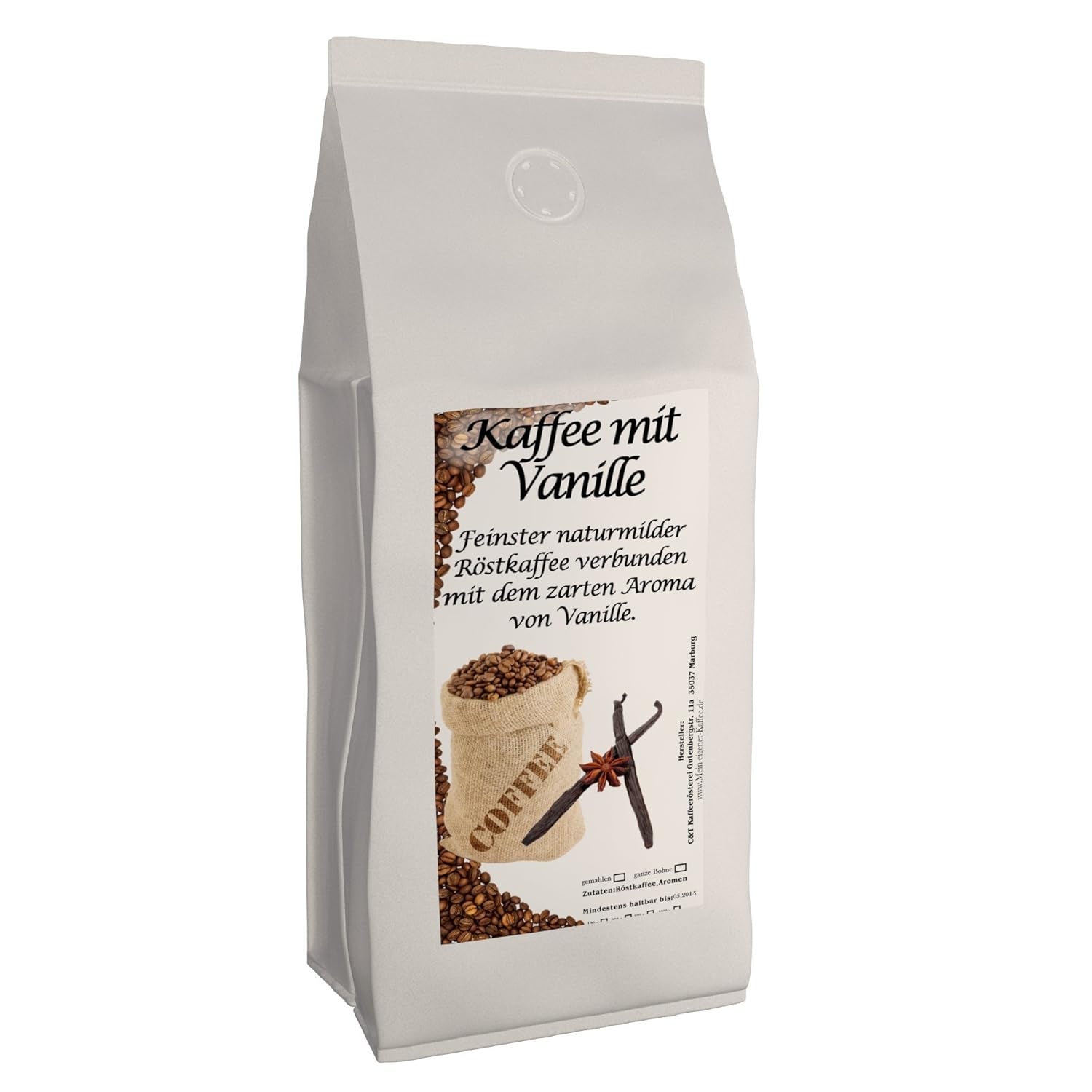 Café aromático Vanille, 500 g, ganze Bohne