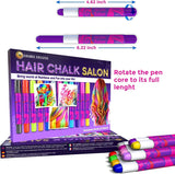 Desire Deluxe Tizas para el Cabello Regalos para Niñas, Tizas para el Cabello para Teñir el Cabello Juguetes para Navidad, 10 Bolígrafos de Tinte para el Cabello Lavables para Carnaval, 3 4 5 6 7 8 9 11 Años Naty Shop