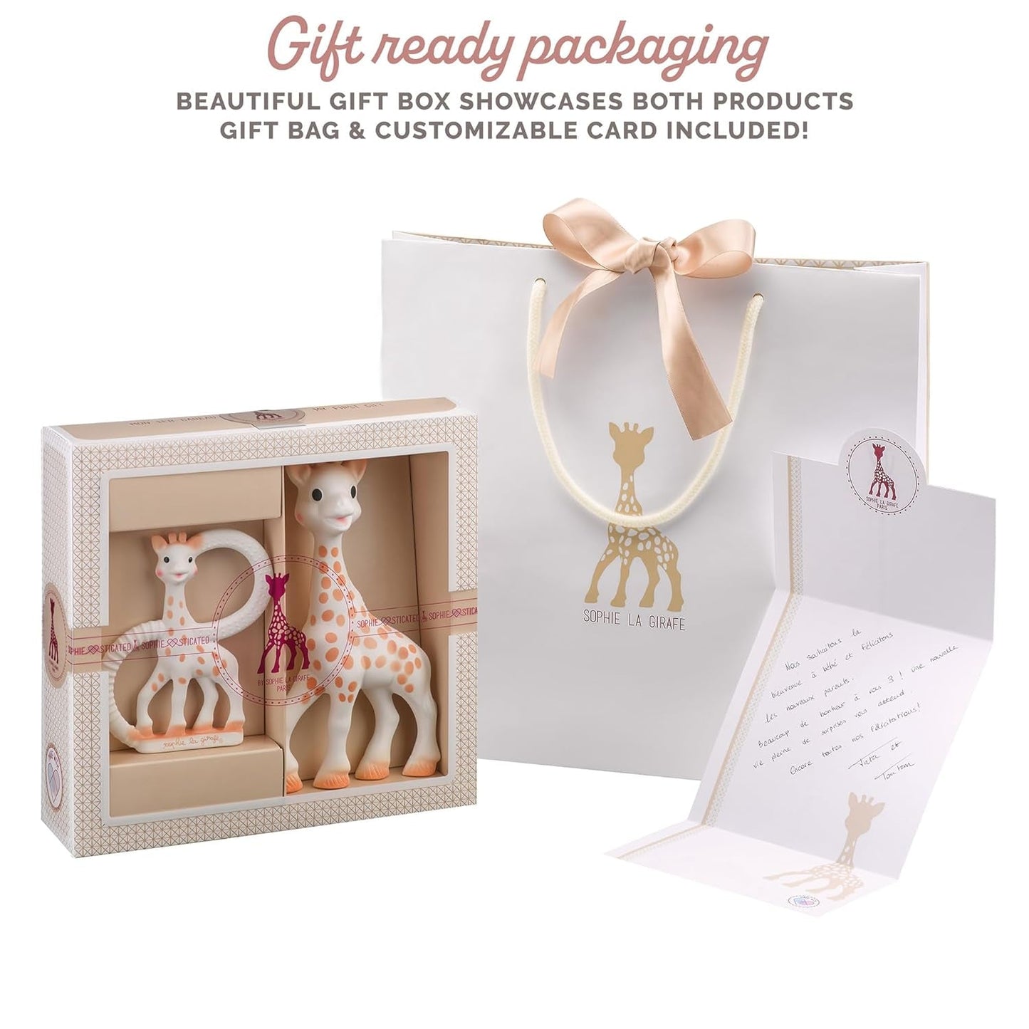 La Jirafa Sophie - Caja Regalo Bebé + Mordedor - Caucho 100% Natural - Set de Actividades para Bebé - Juguete de Aprendizaje Temprano