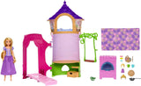 Princesas Disney HMV99 - Muñeca Rapunzel Móvil y Torre de Juegos con Diversión por Todos lados, 6 Áreas de Juego y 15 Accesorios, Inspirada en la Película de Disney, Juguetes para Muñecas de 3 Años Naty Shop Muñecas Torre de Rapunzel