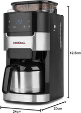 GASTROBACK Cafetera espresso térmica Grind & Brew Pro, plateada, negra
