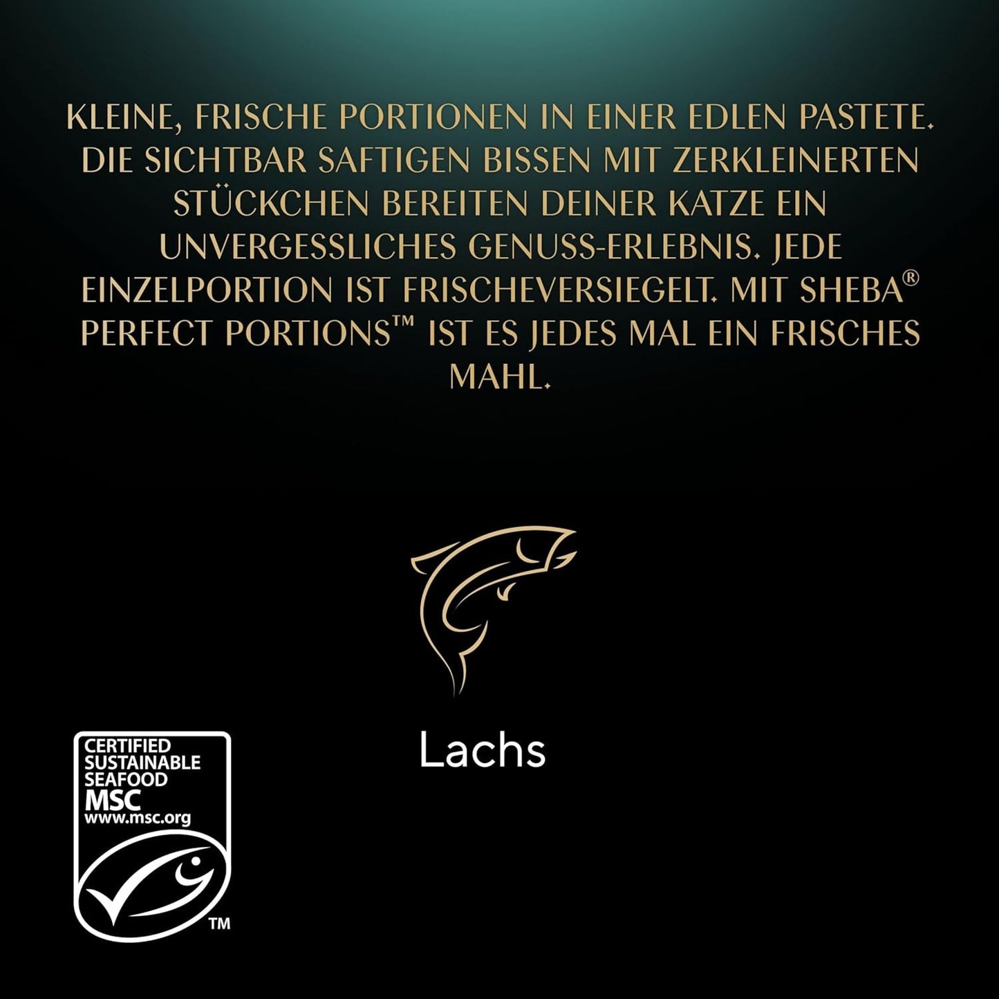 Paté SHEBA Perfect PORTIONS para gatos con salmón, certificado MSC, 8 x 3 x (2 x 37,5 g) = 225 g (el embalaje se actualizará)