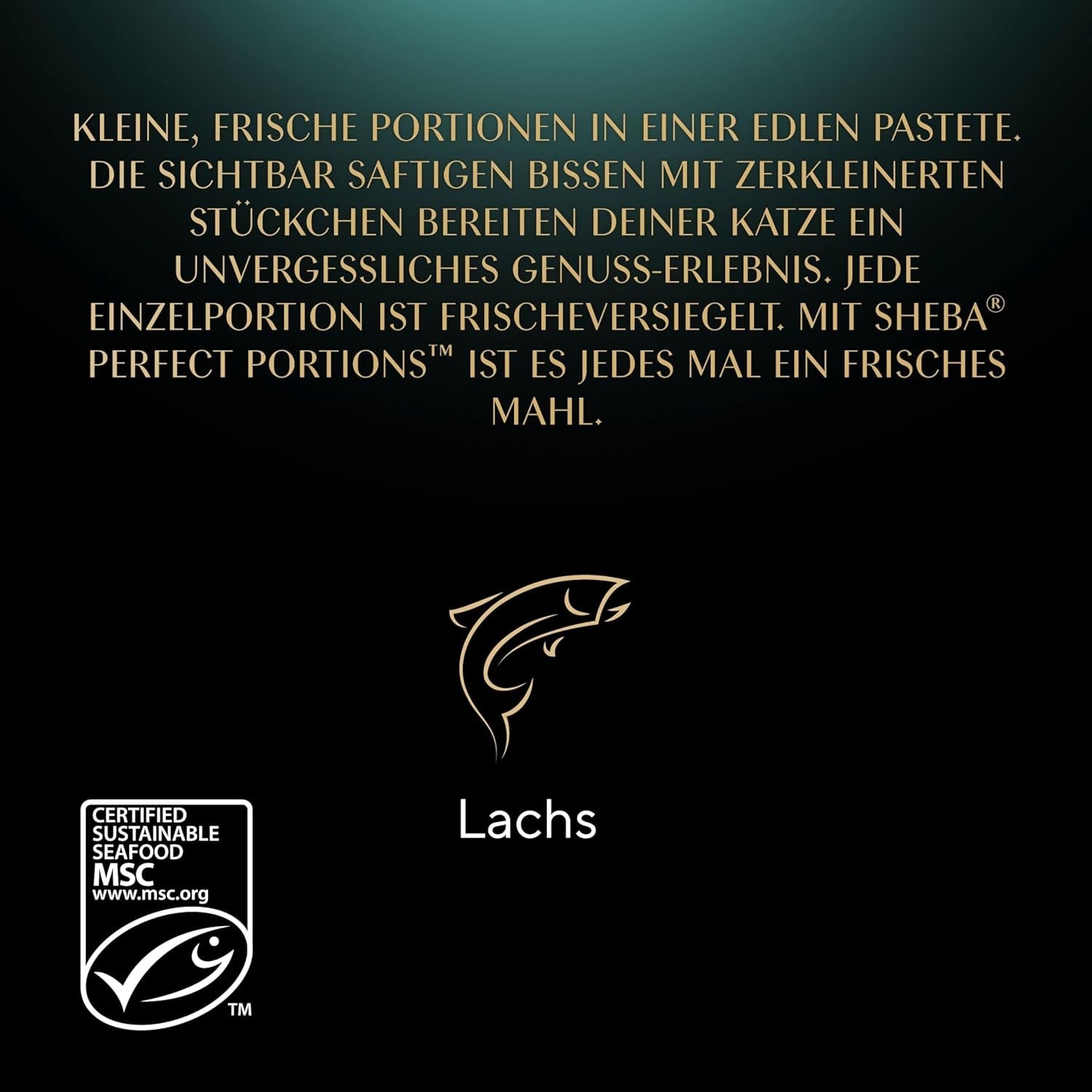 Paté SHEBA Perfect PORTIONS para gatos con salmón, certificado MSC, 8 x 3 x (2 x 37,5 g) = 225 g (el embalaje se actualizará)