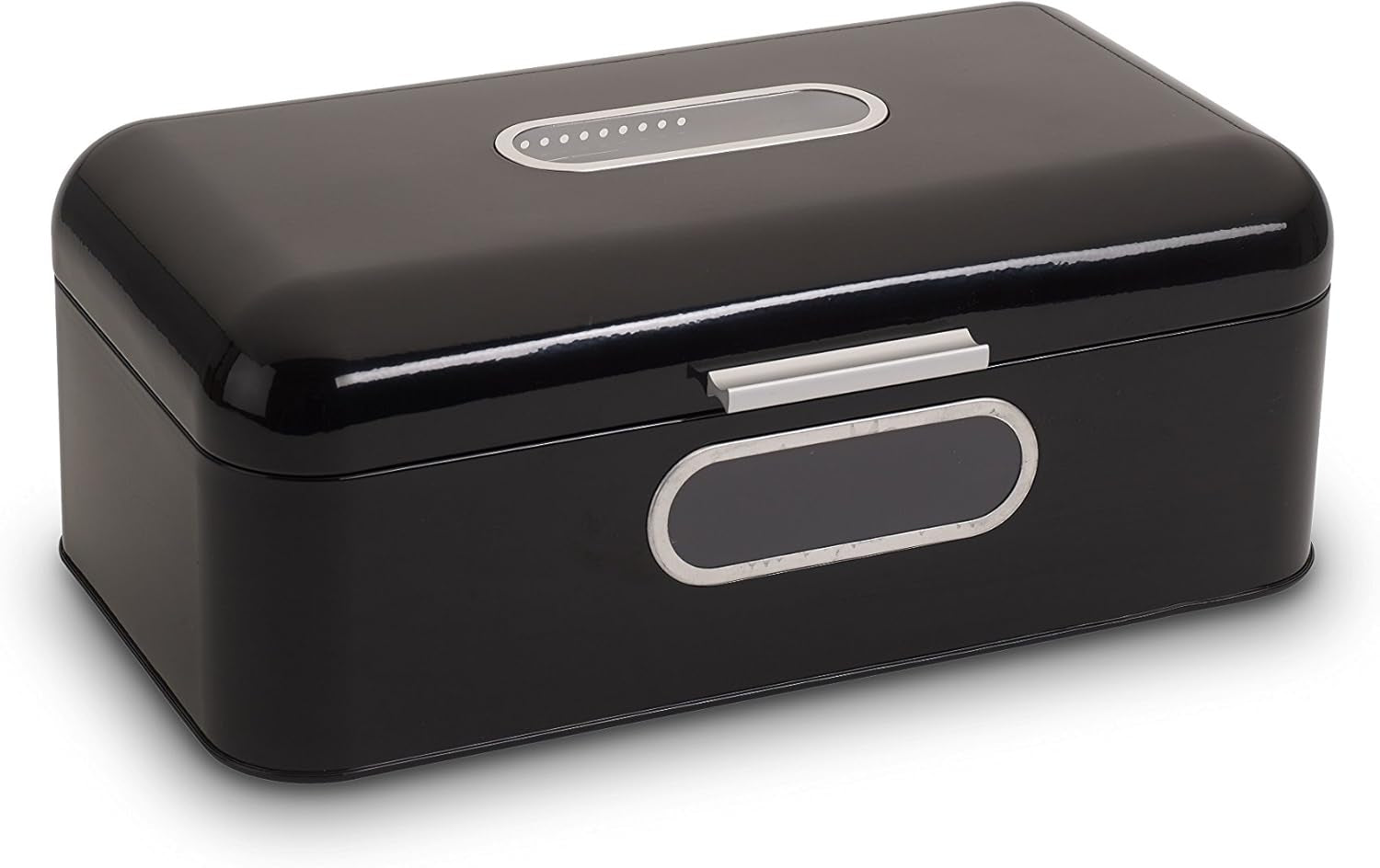 ECHTWERK Panera de metal retro con ventana y tapa, juego de 3 elegantes cajas de almacenamiento, capacidad de 1,4 l, cajas de almacenamiento de alimentos rojas Naty Shop negro grande individual