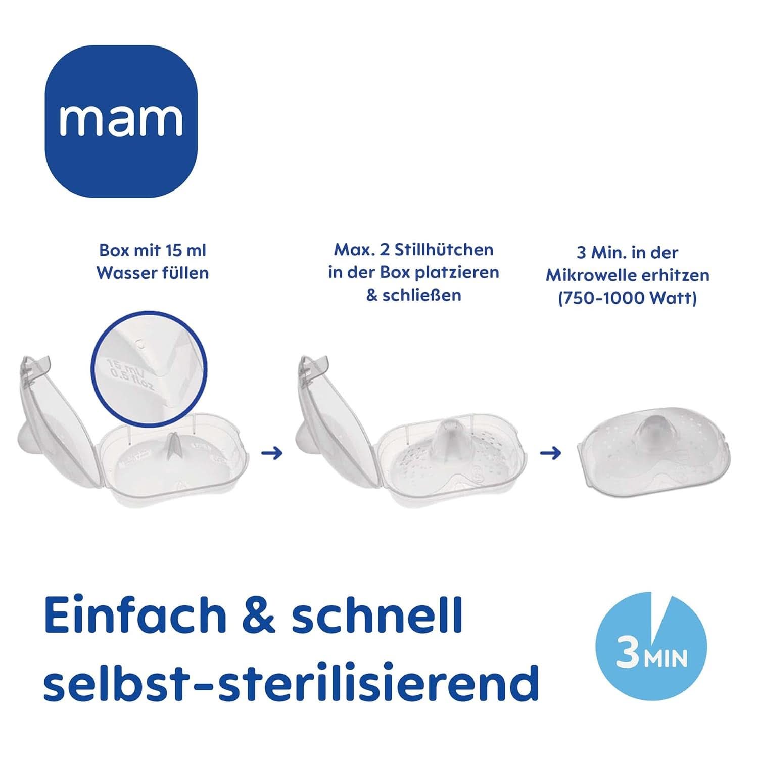 MAM Stillhütchen Größe L (Ø 23 Mm) Im 2Er-Set, Extra Weiche Brusthütchen Zum Schutz Beim Stillen, Brustwarzenschutz Für Maximalen Hautkontakt Zwischen Mutter Und Kind Accessories Alimentación y Lactancia Bebe Naty Shop