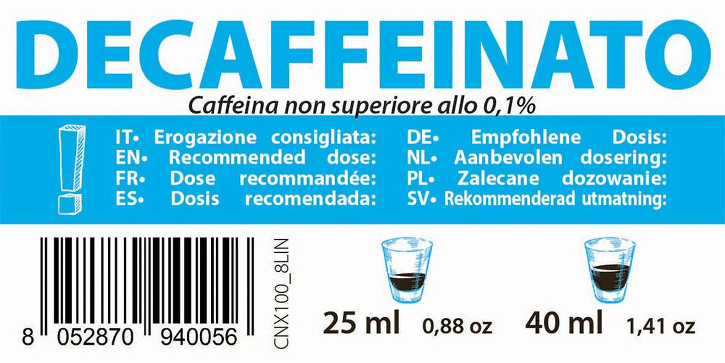 Cápsulas de Café Decaffeinato Compatibles Nespresso 5,6g x 100 cápsulas