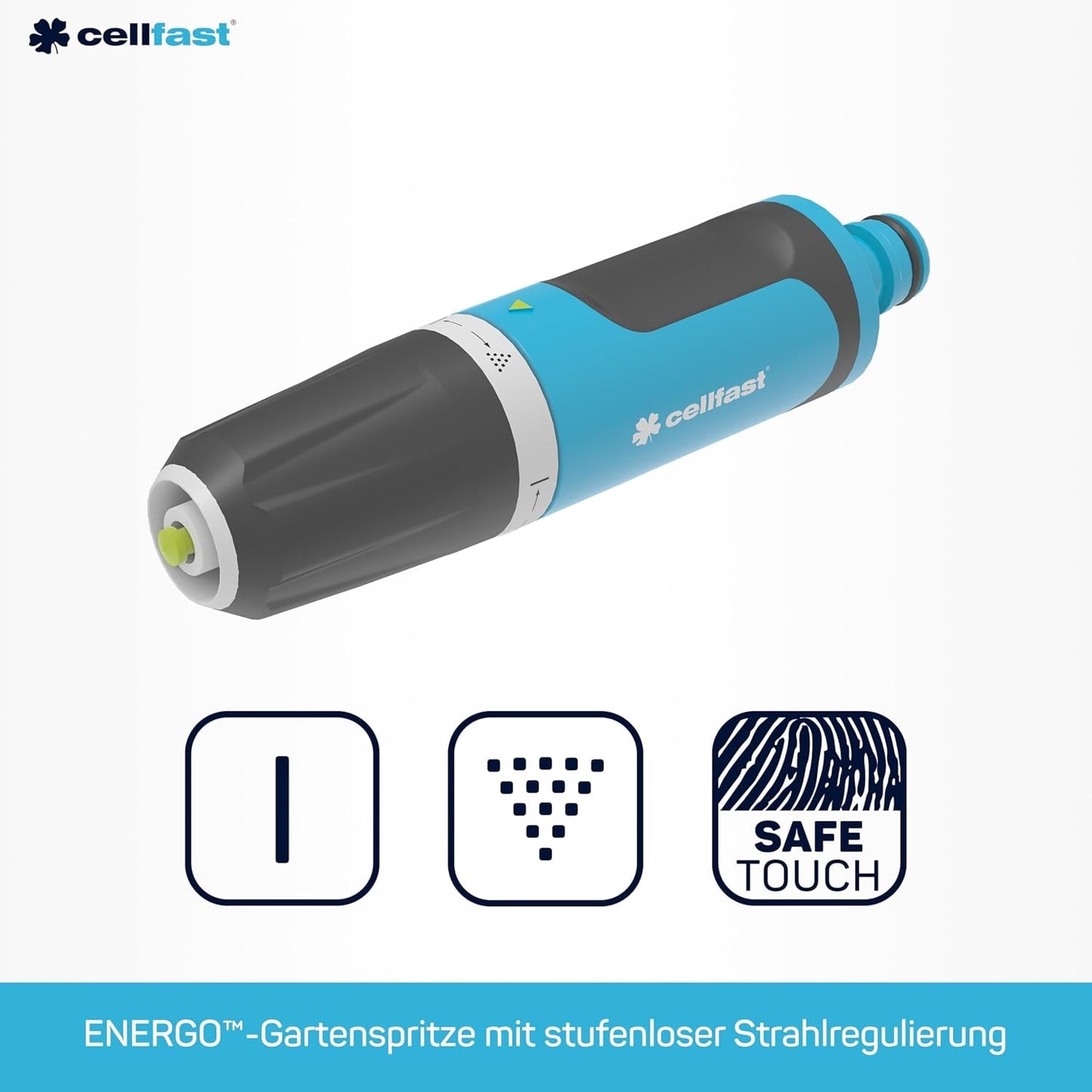CELLFAST Pulverizador de limpieza Lanzas de limpieza Aspersor de jardín Aspersor de césped Flores Plantas Sistema Safetouch ENERGO