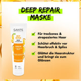 SANTE Natural Cosmetics Deep Repair Mask Squalane + 3x complejo proteico, mascarilla capilar vegana para hidratación intensa y cabello flexible, repara y regenera el cabello dañado, 150 ml Naty Shop Hair Mask