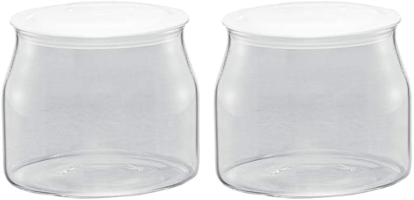 Rommelsbacher JG 1 Tarro de repuesto para máquina de yogur y queso crema JG 80 de 1,2 litros con tapa (paquete de 2) Naty Shop Cajas de almacenamiento de alimentos transparente/blanco 1 pieza (paquete de 2)