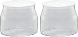 Rommelsbacher JG 1 Tarro de repuesto para máquina de yogur y queso crema JG 80 de 1,2 litros con tapa (paquete de 2) Naty Shop Cajas de almacenamiento de alimentos transparente/blanco 1 pieza (paquete de 2)