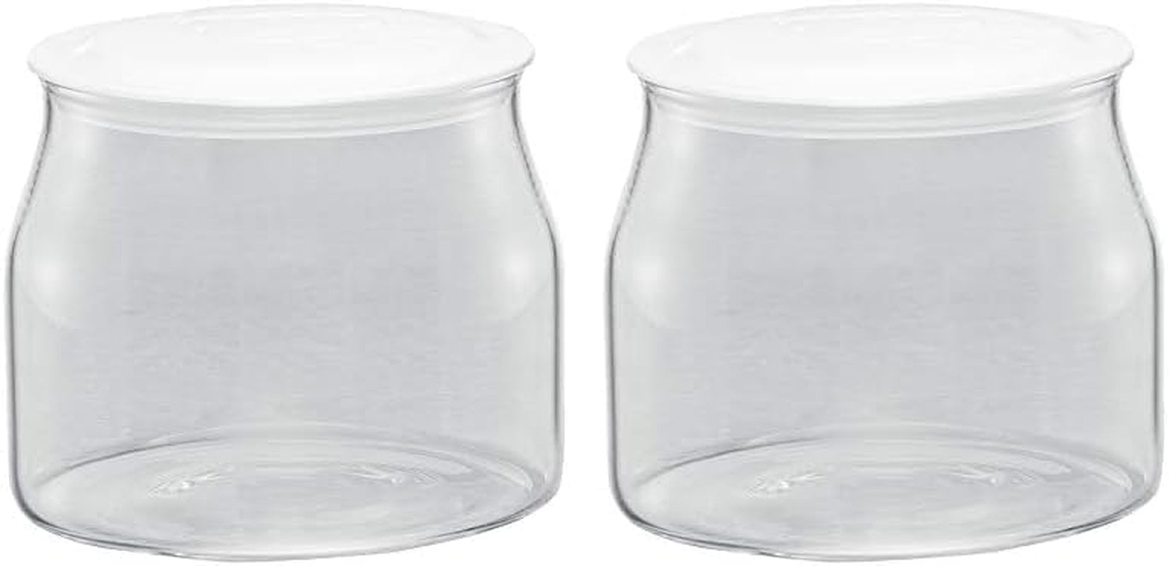 Rommelsbacher JG 1 Tarro de repuesto para máquina de yogur y queso crema JG 80 de 1,2 litros con tapa (paquete de 2) Naty Shop Cajas de almacenamiento de alimentos transparente/blanco 1 pieza (paquete de 2)
