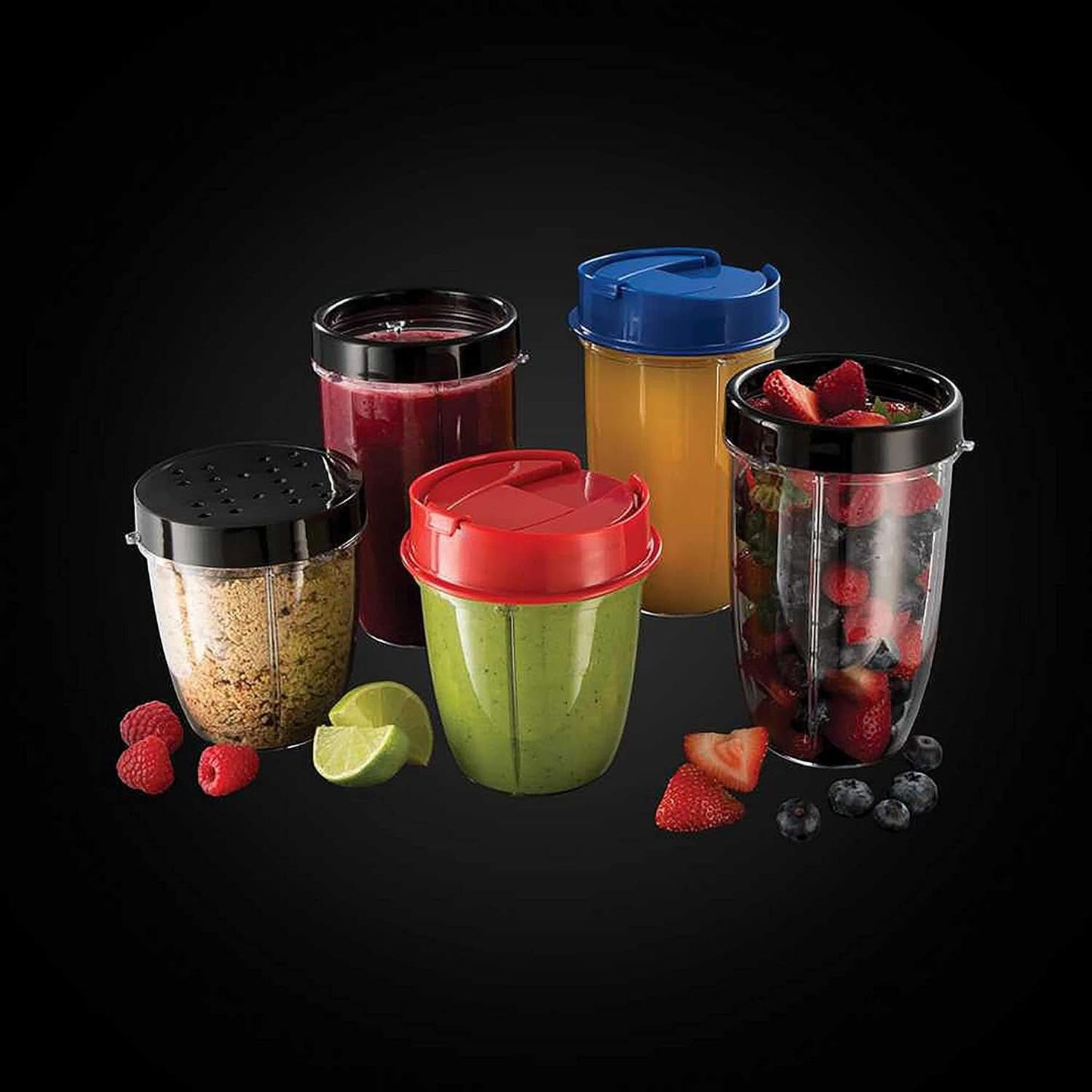 Batidora Russell Hobbs [Multifunción - Batidora de pie] Nutriboost (Inkl. 5 Bpa-Freie Und Spülmaschinengeeignete Behälter + Deckel, 22.000 U/Min, 0,9 Ps-Motor) Elektrischer, Smoothie-Maker 23180-56 Kitchen Naty Shop