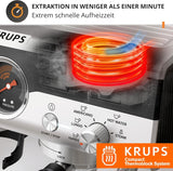 Krups Precision Cafetera espresso manual con portafiltro y molinillo, Cafetera barista con panel de control intuitivo, ajustes de preinfusión, Cafetera espresso con boquilla de vapor, calentamiento rápido, XP801T10