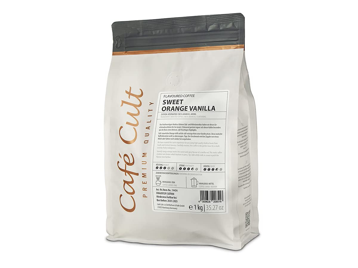 Cafe Cult Coffee - Naranja Dulce Vainilla - Sabor Grano Entero - 1KG