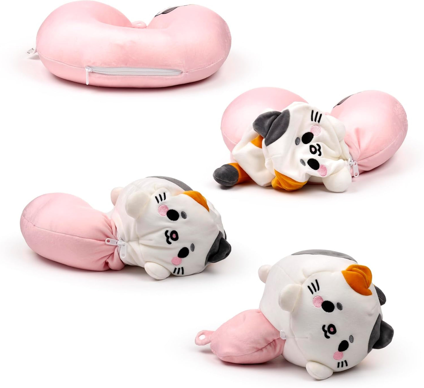 Puckator Swapseazzz Almohada de Viaje de Felpa 2 en 1 Lola La Gatta Blanco Almohadas de Viaje Estándar Naty Shop