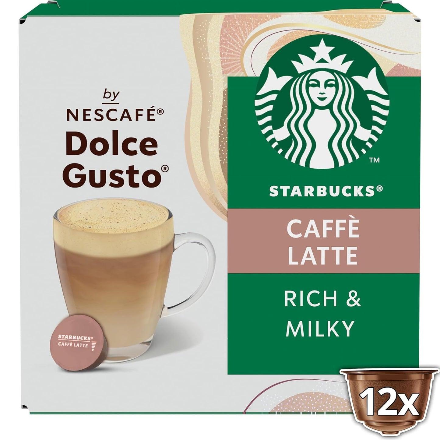STARBUCKS Caffè Latte de Nescafé Dolce Gusto Kaffeekapseln 6 x 12 (72 Kapseln)