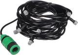 Manguera pulverizadora de jardín GARDEN MIST 20 m | Manguera de riego flexible con 20 boquillas | Riego, refrigeración en días calurosos | Para invernaderos, pérgolas, arbustos | Fácil de usar, negro