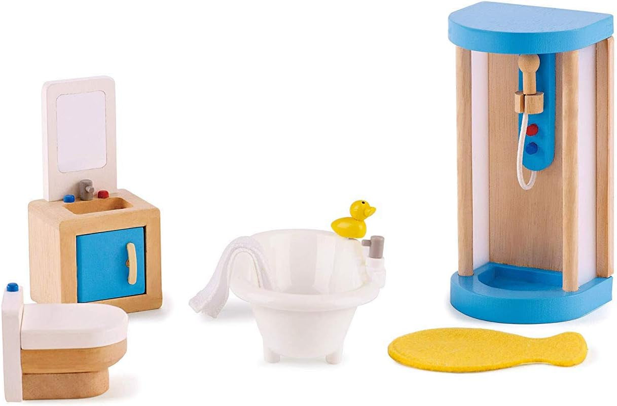Hape E3459 - Habitación infantil, pequeña Casas de muñecas Naty Shop Piscina familiar