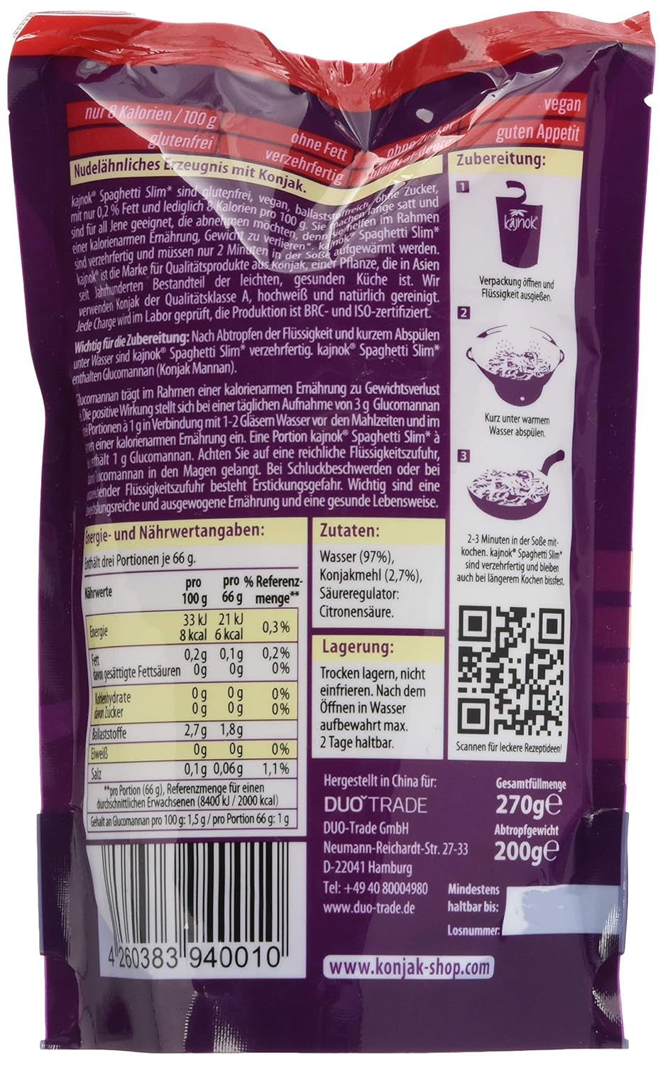 Espaguetis veganos finos, 200g