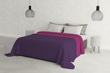 Ropa De Cama Italiana Estivo Cama Doble, Microfibra, Castaño/Gris, 260 X 270 Cm Edredones y colchas Naty Shop Viola/Fucsia