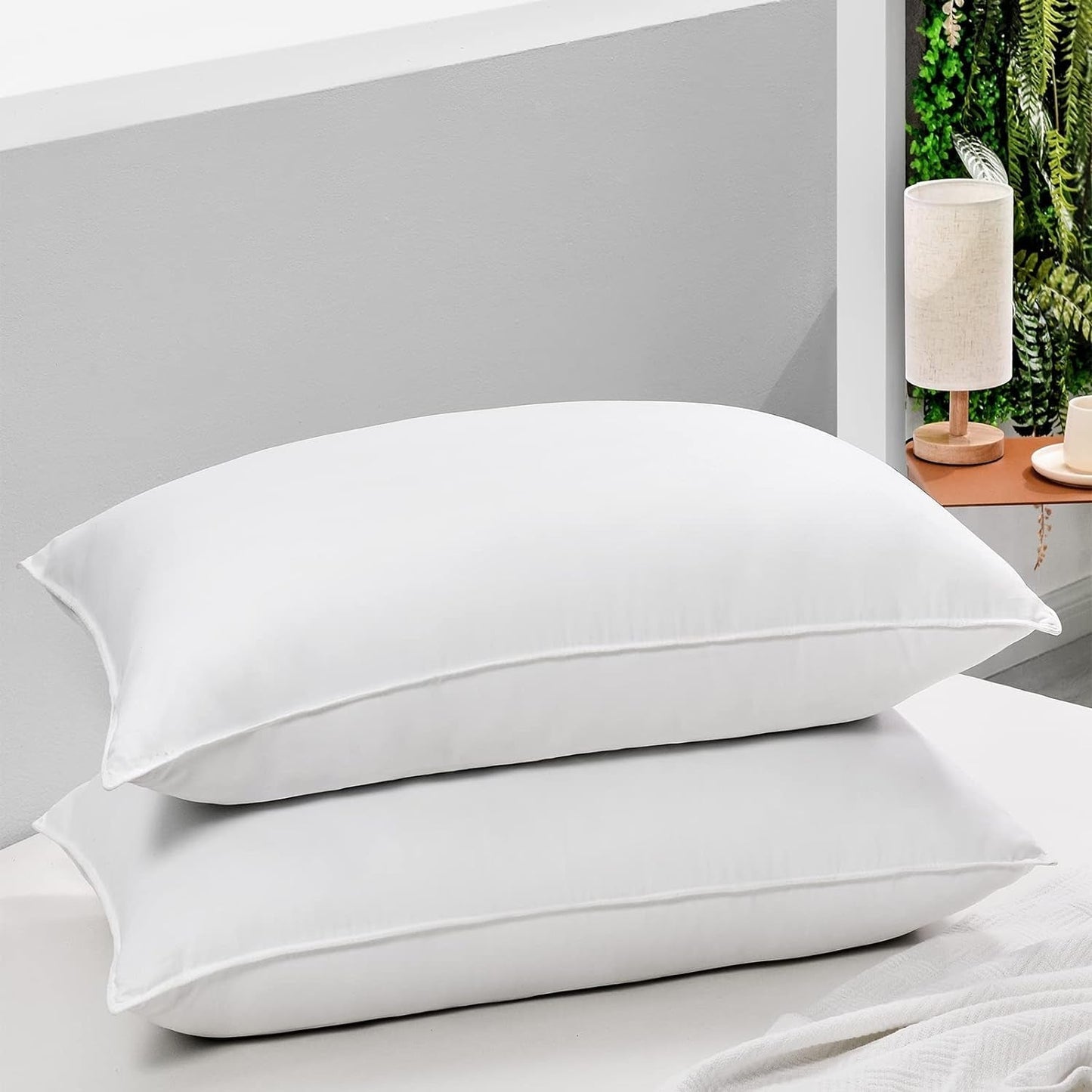 HARBOREST Almohada para dormir, 2 piezas, felpa de lujo, almohada alternativa, buena para personas que duermen de lado y boca arriba, colección de hotel, almohada, tamaño estándar/queen, 50,8 x 66 cm Naty Shop Standard Pillows Default Title