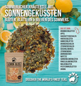 TÉ DE LEMON BLISS Original de Nananatura 85G | Té de hierbas de verano afrutado y refrescante | Como té frío, té helado o caliente clásico | Con flores, hojas y bayas maduradas al sol | sin azúcar