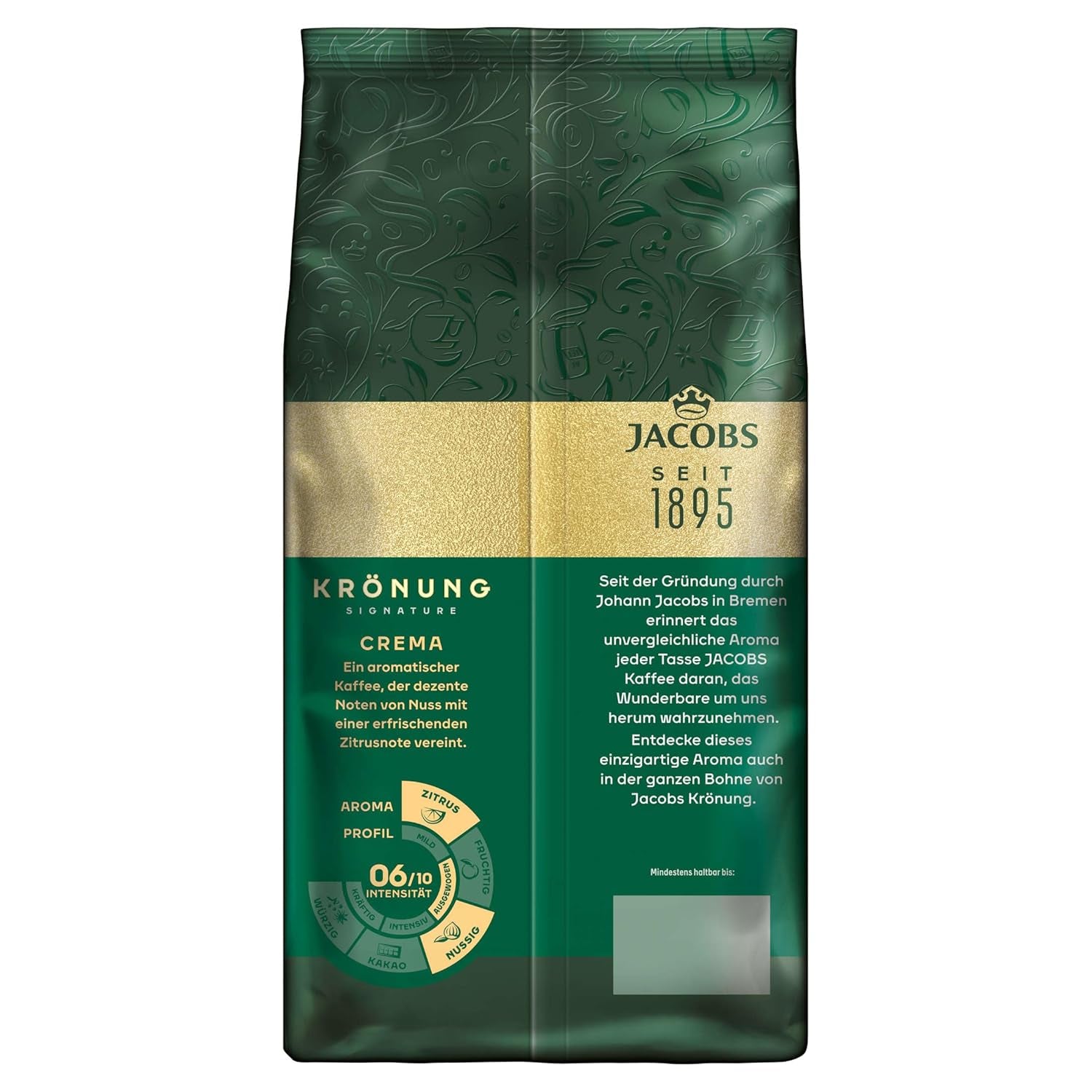 Jacobs Krönung Cream, café en grano entero, paquete de 4 (4 x 1000 g)