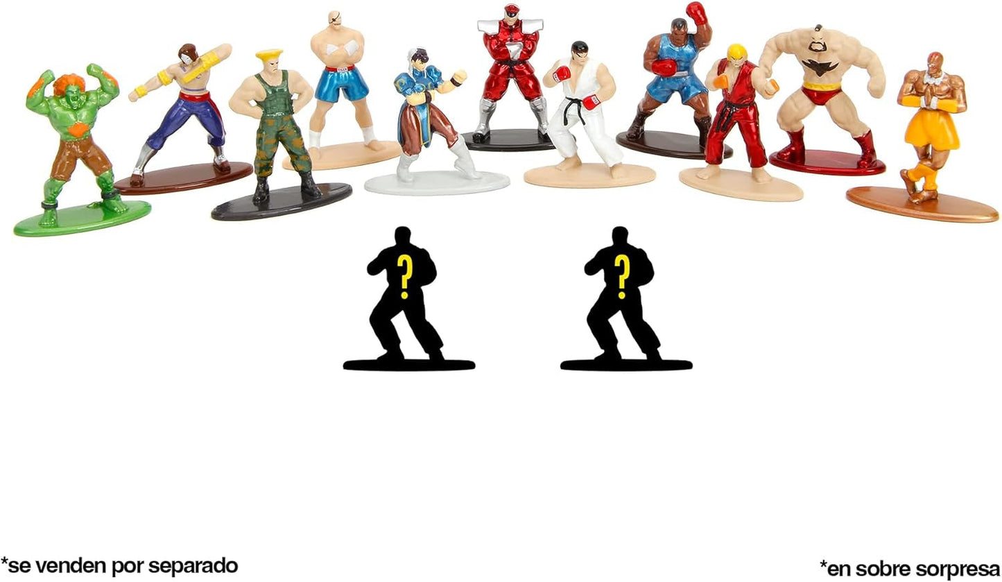 Figura de Street Fighter de Jada Toys (1 figura misteriosa en paquete ciego) - Figura nano coleccionable detallada (4 cm), 1 de 13 figuras de metal de Street Fighter para fanáticos y coleccionistas mayores de 3 años, figuras de acción Wave 1 Naty Shop