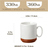 Juego de tazas de café MALACASA, juego de tazas de gres de 350ml para 4 personas, tazas de café modernas para té, zumo, café con leche, capuchino, chocolate caliente. Apto para lavavajillas y microondas, serie TARA, blanco caqui