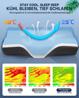 IDEA Almohada, Almohada Ortopédica Ergonómica para Dolor de Cuello, Almohada Viscoelástica para Dormir de Lado, Espalda y Abdominal, Almohada Antironquidos para Hombres Mujeres (62*34.5*12/8CM) Almohadas Ortopédicas Cervicales Naty Shop