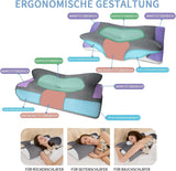 IDEA Pillow Almohada Viscoelástica, Almohada Ergonómica Almohada Ortopédica Dolor de Cuello, Almohada para Dormir para Dolores Laterales de Espalda y Abdominales, Almohada para el Cuello Almohada Antironquidos para Adultos Almohadas Ortopédicas Cervicales Naty Shop