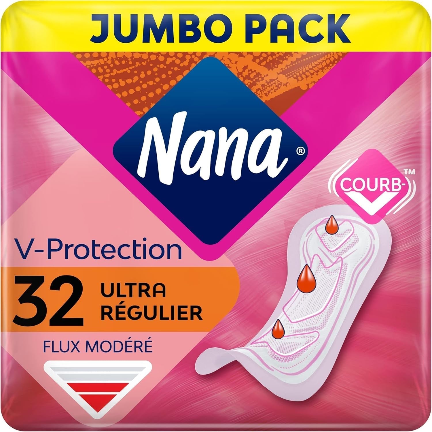Servilletas Sanitarias Ultra Regulares - Flujo Moderado - 32 toallitas en bolsas individuales