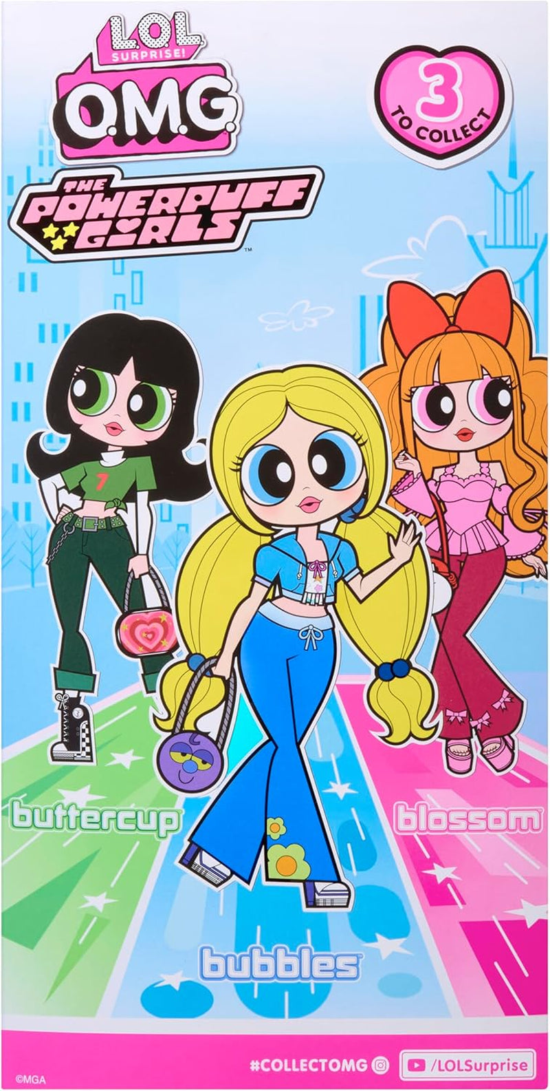 JAJAJA. ¡Sorpresa! OMG The Powerpuff Girls Puppe - Bubbles - Incluye 1 modo puppe, conjunto y accesorios incluidos, 3 por separado