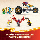 LEGO NINJAGO Ninja Team Combi Caterpillar Set 4 en 1 con planeador, coche de carreras y 2 motocicletas y 6 minifiguras Regalo para niños y niñas Ninja Toy 71820 Juegos de construcción Besuche den LEGO-Store