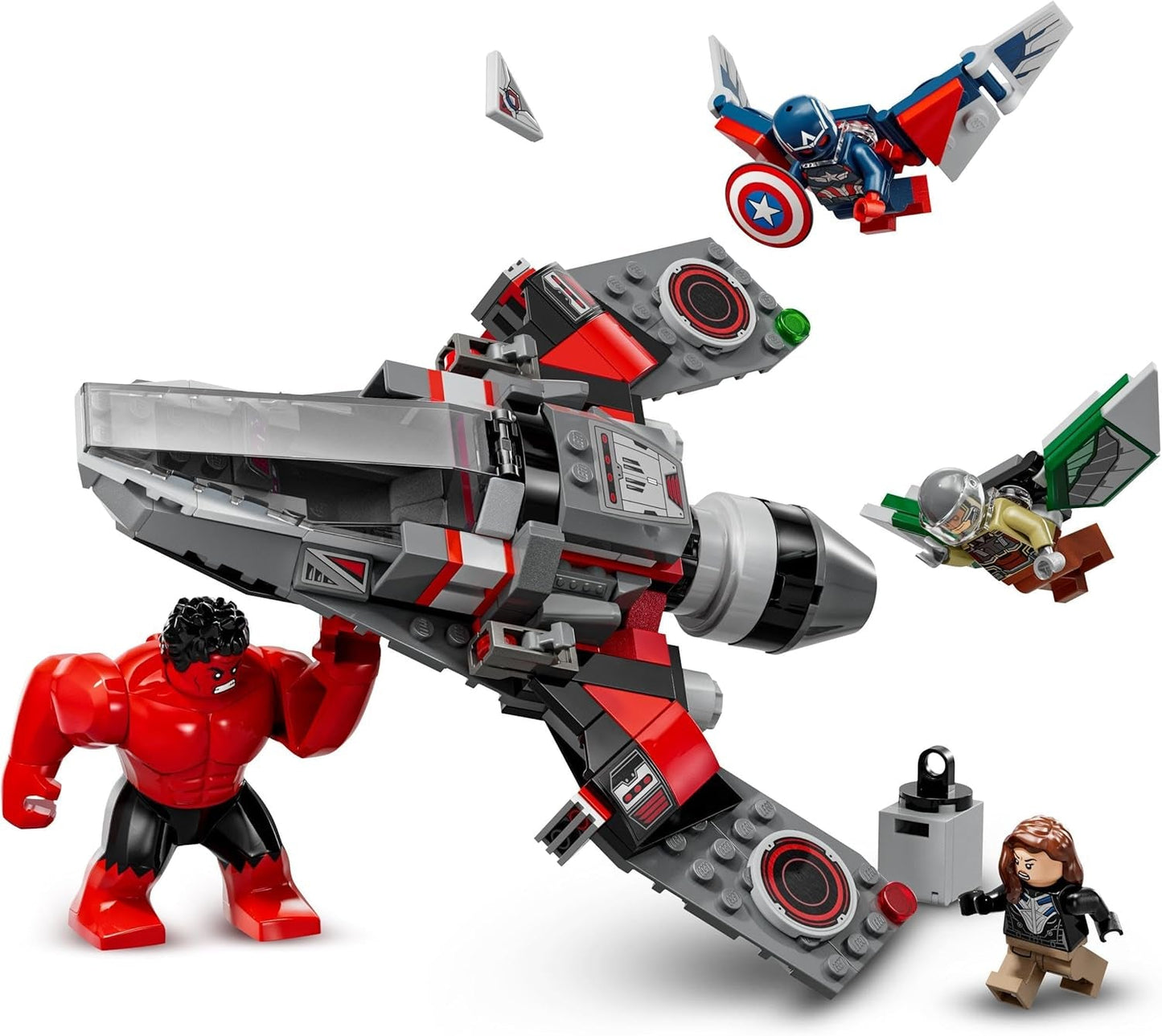LEGO Marvel Enfrentamiento entre el Capitán América y Hulk Rojo Regalo para niños Jet Set para construir Juguete de superhéroe para niños y niñas Juguete de construcción de aventuras de 8 años 76292 Juegos de construcción Besuche den LEGO-Store