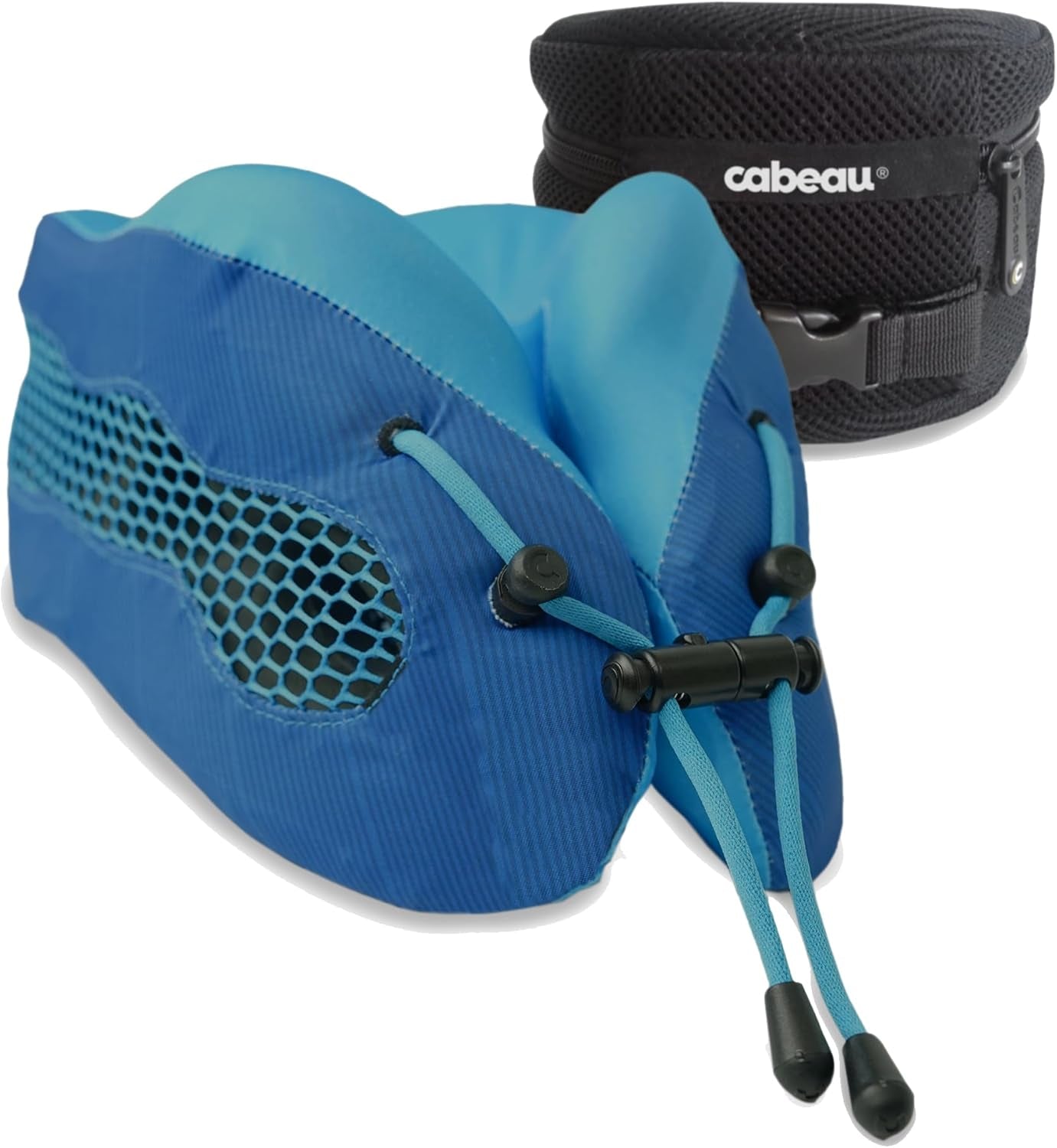 Cabeau Cool Almohada de viaje de larga distancia – Evolution Cool – Espuma viscoelástica con ventilación – Compacta con estuche de transporte (rojo)
