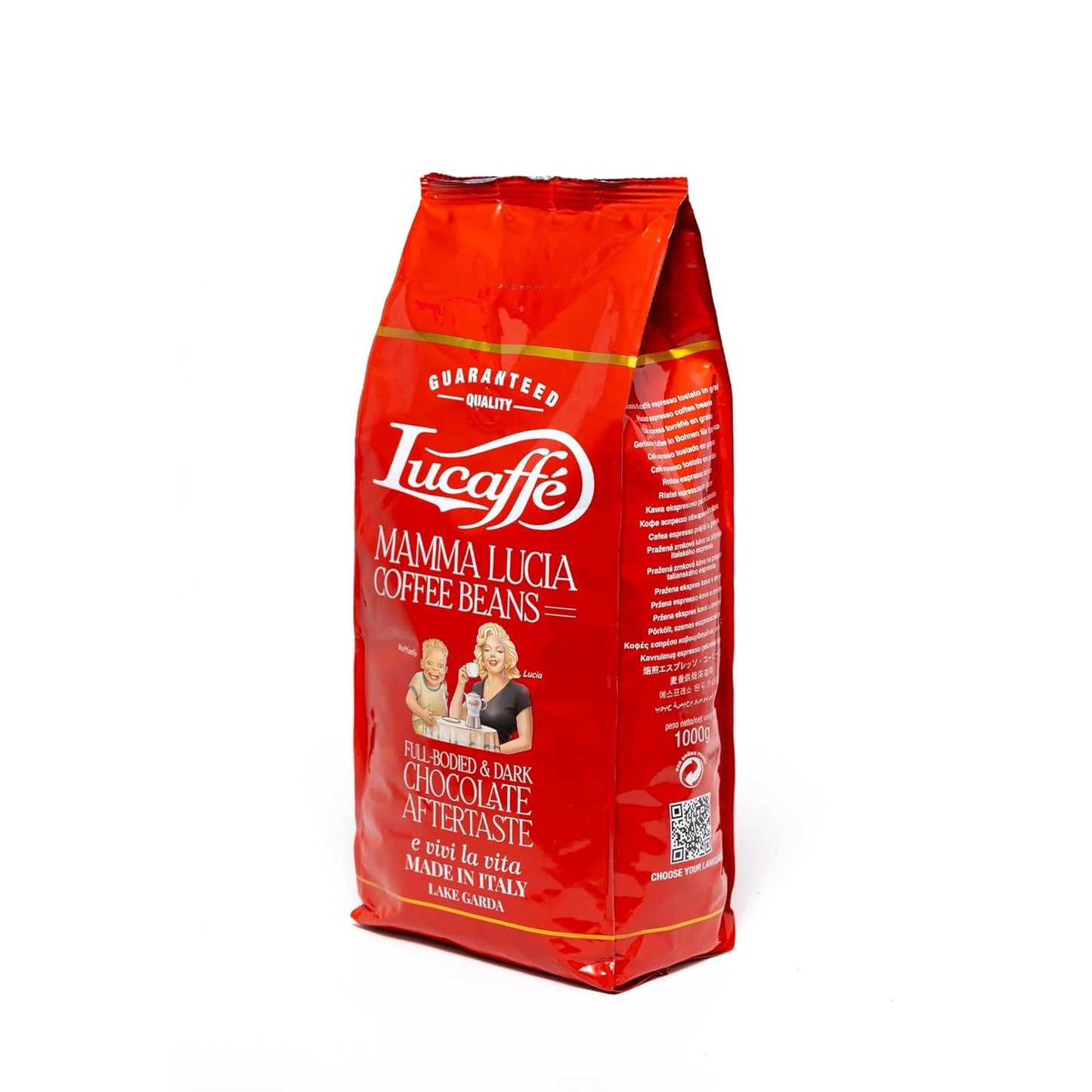 Lucaffé - Kaffeebohnen Mamá Lucía, 1 kg | Café aus ganzen Bohnen para crema Espresso | Helle Röstung | Intensivo y cremiger Gesmack