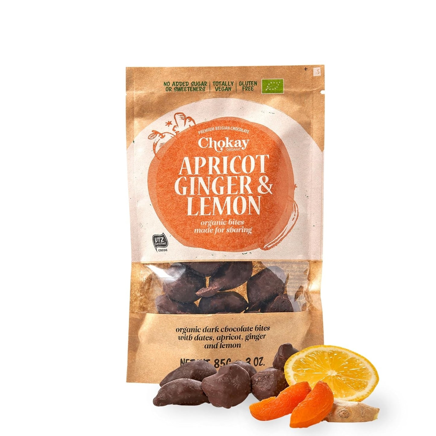 Bocaditos Orgánicos - Almendras con Canela y Almendras con Chocolate Belga Oscuro / Sin Azúcar Añadido, Sin Edulcorantes / Vegano y de Comercio Justo / 1 x 85g