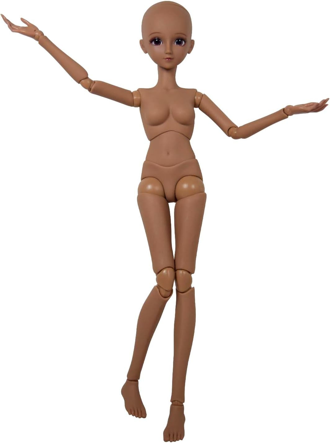 Muñeca BJD 1/3, cuerpo de muñeca de piel negra y marrón, 60cm, 24 pulgadas, articulación esférica, muñecas SD, articulaciones móviles, PVC, DIY (Alexia)