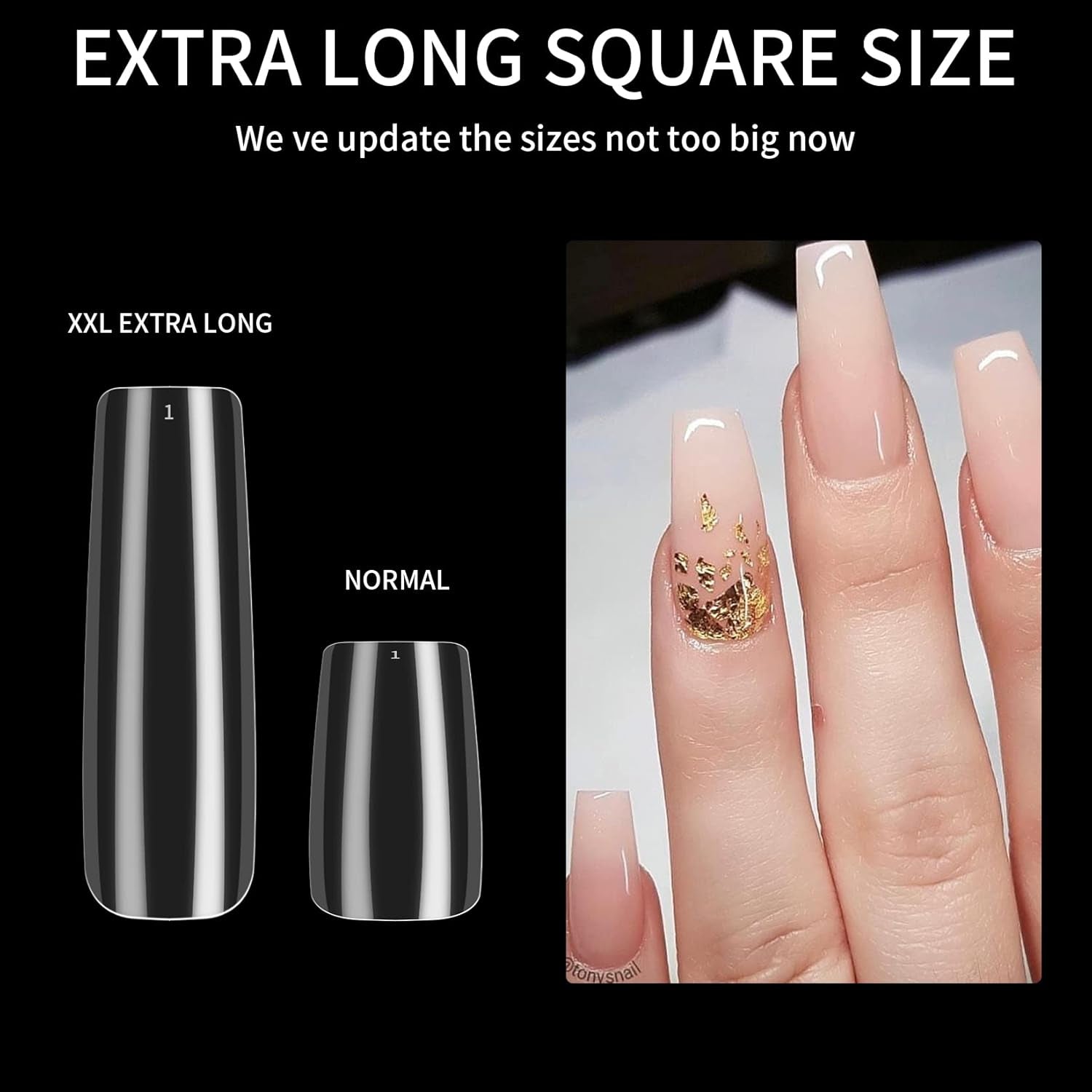 240 uñas artificiales transparentes, puntas de uñas postizas, uñas largas de cobertura completa, puntas de uñas de bailarina, puntas de uñas francesas de cobertura completa para manicura