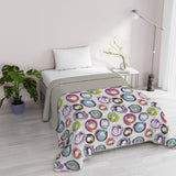 Fantasy Ropa de Cama Italiana Microfibra Verano 1,5 Camas Murrine Edredones y Edredones Naty Shop Círculos Abstractos 1 Posto E Mezzo