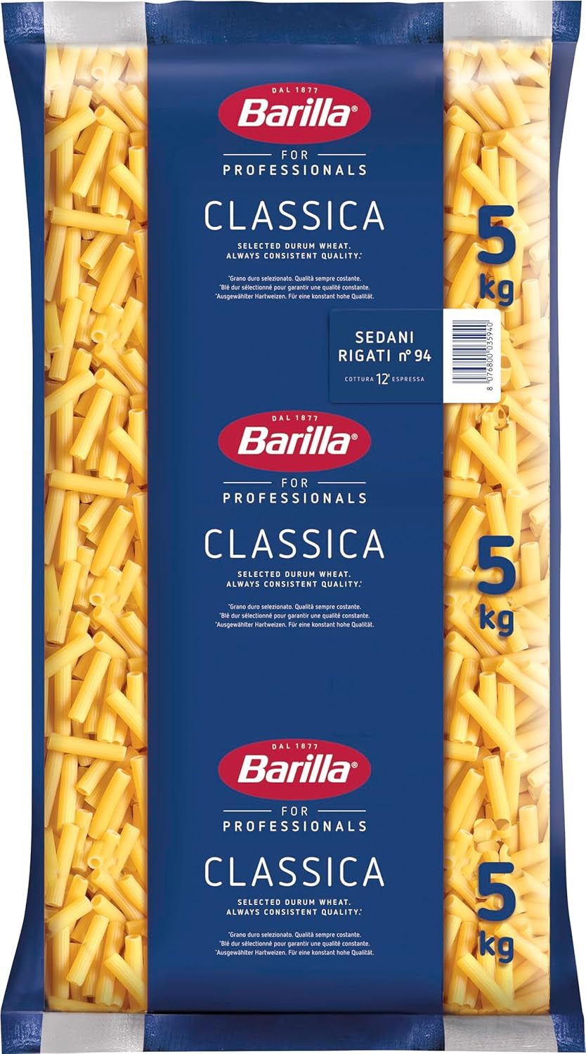 Penne Rigate Barilla pasta de trigo duro n. 73 – Paquete de 1 (1x5kg)