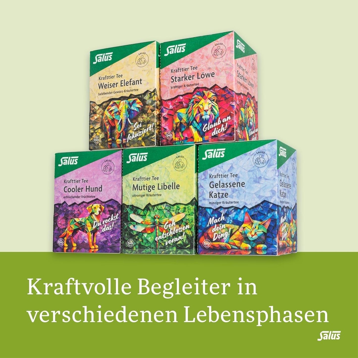 Salus - Té Krafttier - Libélula Valiente - 1X 15 bolsitas filtro (24g) - Té de hierbas con sabor a limón - Con hipérico - Aromatizado - Bio