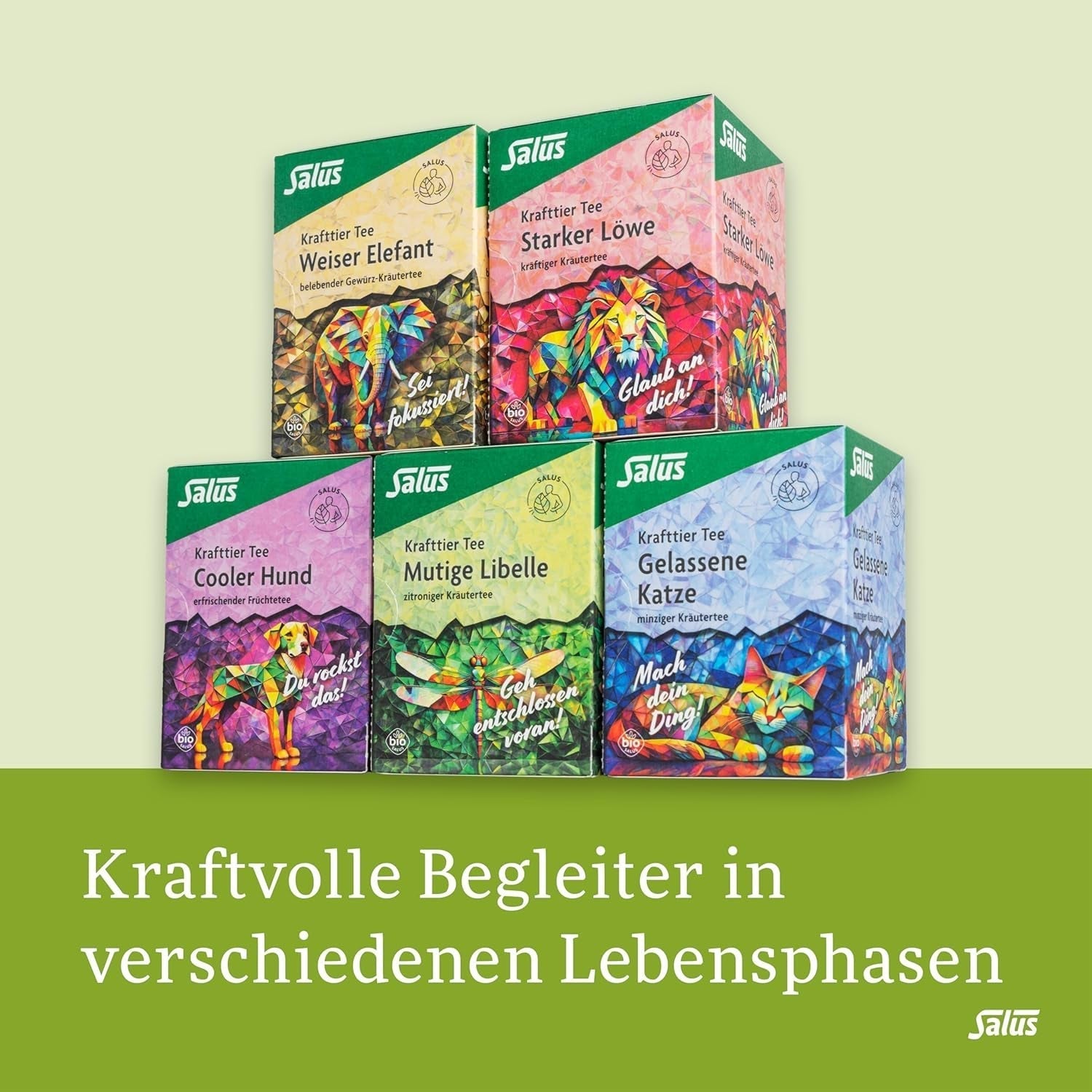 Salus - Té Krafttier - Libélula Valiente - 1X 15 bolsitas filtro (24g) - Té de hierbas con sabor a limón - Con hipérico - Aromatizado - Bio