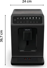 Krups EA897B Evidence ECOdesign Cafetera espresso automática, función automática espresso y capuchino, tecnología Quattro Force, vasos de leche one-touch, 8 presintonías, sistema de leche, 1450W