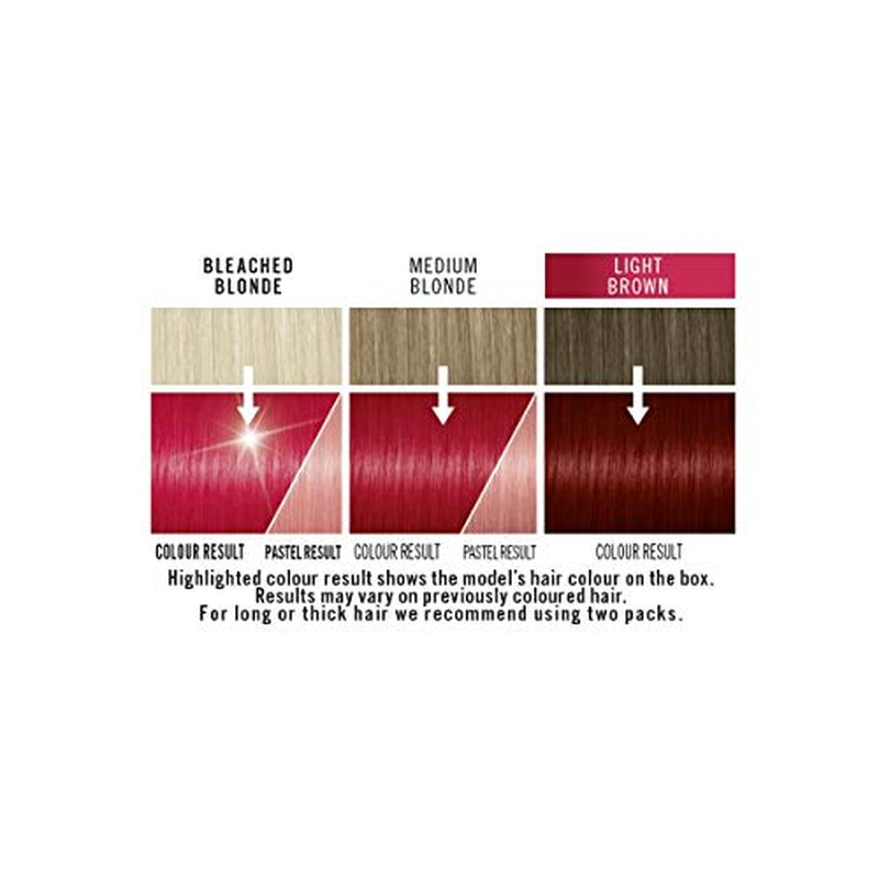 Tinte para el cabello Live Ultra Bright o Rojo Pastel 3 Piezas Color semipermanente Dura hasta 15 lavados - 092 Pillar Box Red Naty Shop Tinte para el cabello