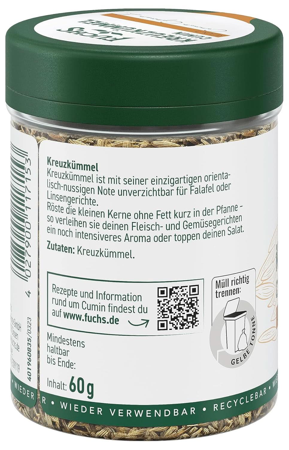 Fuchs - Comino entero, 60 gramos Condimentos Naty Shop