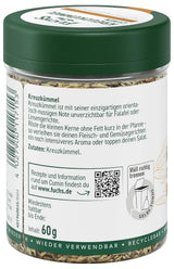 Fuchs Gewürze - Kreuzkümmel ganz - orientalisch-nussige Note für Falafel und Linsengerichte - ingredientes naturales - 60 g en wiederverwendbarer, recyclebarer Dosis