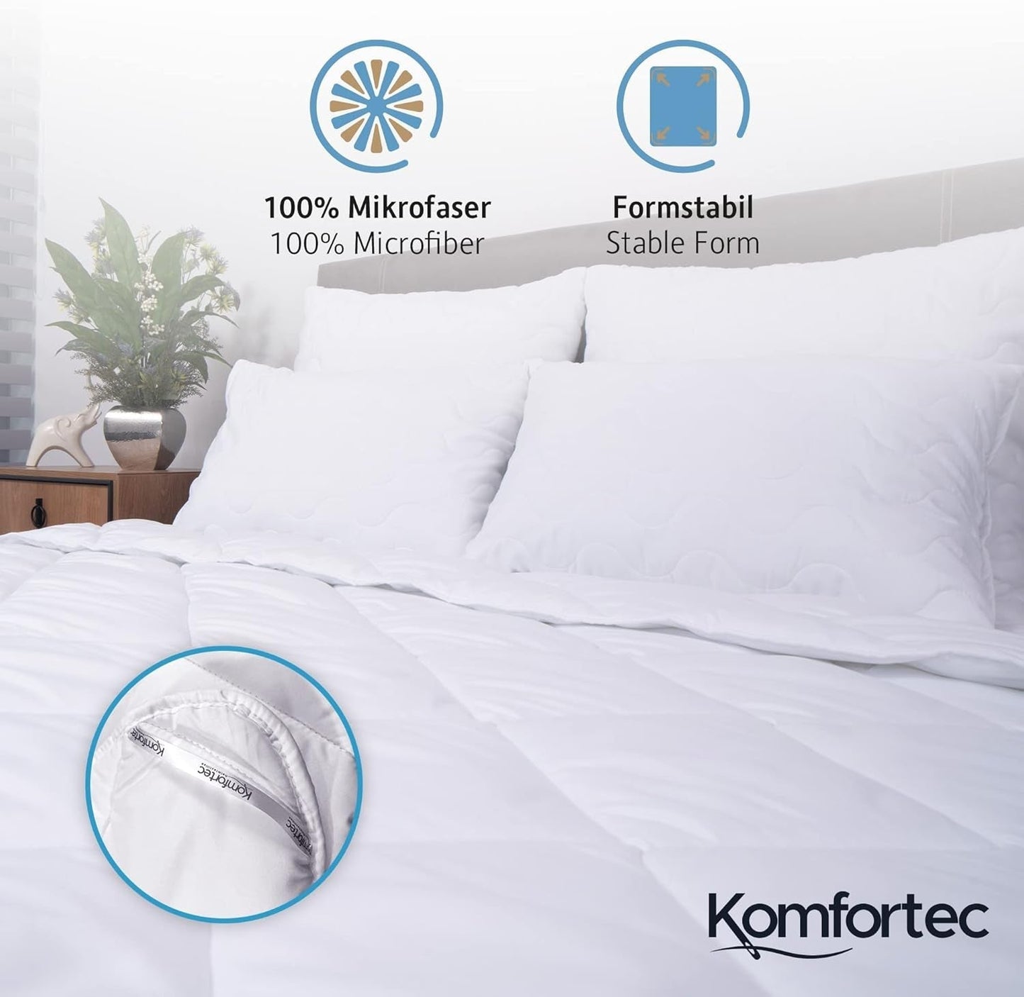 Komfortec Manta Verano 135X200 Cm, 170Gsm, Manta Fina y Ligera para Verano, Manta Antialérgica, Blanca Edredones y Edredones Naty Shop