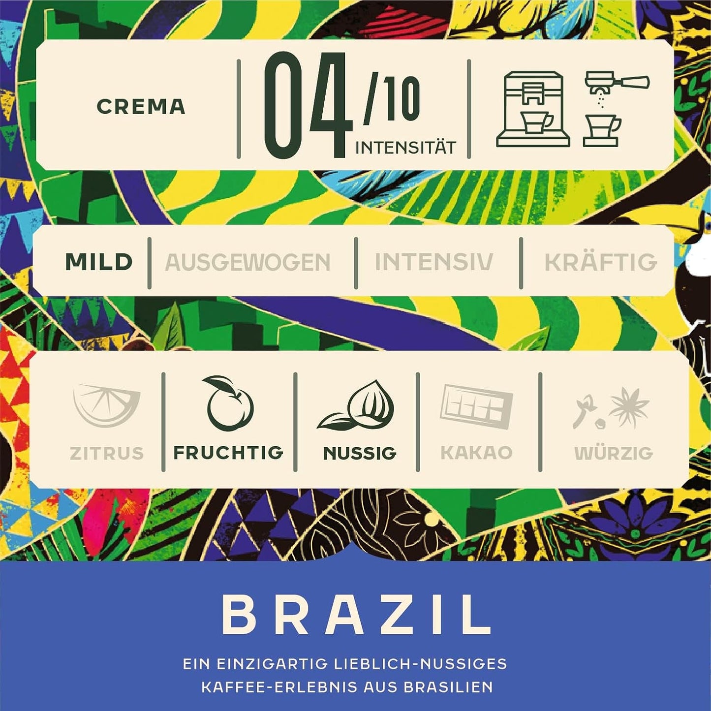 Jacobs Kaffeebohnen Origins Brazil, Geschmack aus Brasilien, geröstet in Bremen, Intensität 4/10, Kaffee ganze Bohnen, 1 kg
